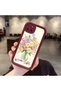 Realme C21Y/C25Y Compatible Case Camera Protector Burgundy Silicone Couple Phone Case Floral Pattern