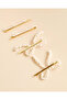 Women Gold Embellished Hair Clips 4 Piece Set - 2