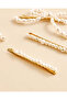 Women Gold Embellished Hair Clips 4 Piece Set - 4