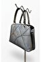 Mother Women's Geometric Embroidered Hand and Shoulder Bag with 2 Compartments, Removable Long Strap and Back Pocket - 3