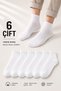 6 Pairs of White Half-Tube College Socks Unisex Cotton Daily Sports Socks