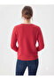 Women's Red Knitwear Merry Christmas Patterned Sweater - 2