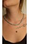 Gold Bone and Crystal Bead Necklace - 3