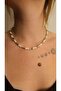 Gold Bone and Crystal Bead Necklace