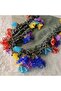 Handmade Rainbow Spring Beaded Crochet Border Writing Edge Cheesecloth Yemeni Dowry Bag Circle - 3