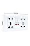 Universal Double Wall Socket with Switches, 2-Outlet Power Point, White - 5