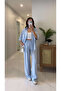 Lales Baby Blue Shirt Pants Tencel Set - 5