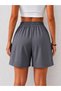 Women's 100% Cotton Dinosaur Printed Black Shorts with Pockets and Elastic Waist - 2