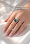 Fluorite Natural Stone Ring Heart Cut Adjustable Ring - 3