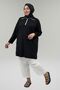 68057 Plus Size Half Zip Modal Tunic - Black - 5