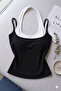 Pack of 2 Women's Halter Neck Double Color Soft Blouse Undershirt - 3