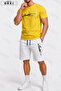 Limited Edition Printed Cotton Fabric Unisex T-Shirt-White Shorts Set