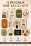 Modern Green Beige 12 Piece Mdf Table Set |   Nordic Decorative Wall Painting |   Living Room, Kitchen and Entrance Decoration