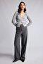 Fitted V-Neck Knitwear Gray Melange Cardigan H2140Ax26Au - 2