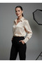 Women's Satin Shirt Long Sleeve Button down Dressy Office Shirt - 4