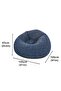 105cm Geometric Inflatable Sofa Chair, Flocked PVC, 2-in-1 Valve, Navy - 7