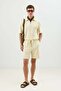 Yellow Elastic Waist Men's Shorts - 3