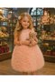 Girl's Powder 3D Flower Embroidered Tulle Princess Evening Dress with Lining Birthday Wedding Invitation Dress - 5