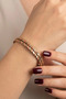 Women's Copper Bracelet Double Color Leaf Motif Weave Model Handcrafted Adjustable Copper Bracelet - 2