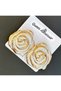 Elegant Luxury Big Gold Gold Large White Rose Flower Earrings Vintage Rose - 3