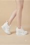Women's White Velcro Wedge Sneakers - 3