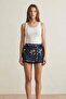 Short Skirt Embroidered Double Breasted