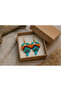 Handmade Bohemian Turquoise Macrame Earrings – Women's Earrings with Ethnic Patterned Bead Detail - 3