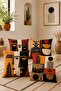 Abstract Masks Patterned 4-Piece Throw Pillow Cover Set - 2