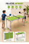 Portable Foldable Table Tennis Table Set 120 x 60 x 70 cm with 2 Height Positions Carry Handle Clamp Net 2 Paddles 2 Balls Compact Indoor Outdoor Ping Pong Game for Home Travel Ages 8+ - 3