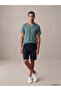 Lcwaikiki Classic Green V-Neck Combed Cotton Men's T-Shirt - 2