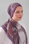 شال موس كريب بنمط سلسلة ذهبية أرجوانية - 3
