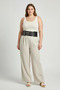 Plus Size Black Women's Belt with Multiple Buckles and Wide Corsage Model - 3
