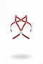 Red Women's Belt Leather Metal Ring Detailed Body Accessory - 2