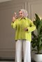 6165 - Stylish Comfortable Tie Detailed Woven Poplin Fabric Women's Shirt - 2