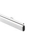 Oval Closet Rod, White Chrome, 95 cm with Mounting Brackets and Screws - 2