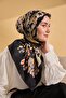 Twill Silk Coral Scarf Black 90X90 - 4
