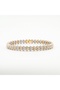 Two-Color V Pattern Stone Stainless Steel Women's Bracelet – Gold Silver I with Special Box