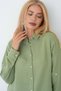 Women's Cotton Fabric Epaulet Sleeve Detailed Oversize Muslin Shirt - 4