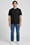 Men Crew Neck Short Sleeve Embroidered Logo T-Shirt, Black - 2