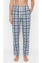 Women's Pajama Bottoms 100% Cotton Plaid Patterned with Pockets and Ties