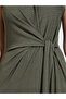 Green Sleeveless Side Waist Tie Maxi Dress - 4