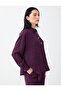 Burgundy Metal Button Detailed Off-Shoulder Shirt - 4