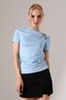 Women's Modal Brooch Detailed Draped Short Sleeve Blouse - 6