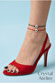 Women's 2-Piece Black and Red String Heart Anklet Set - Adjustable Minimal Luck Anklet for Couples - 5