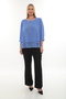 Plus Size Crew Neck Pleated Three Quarter Sleeve Chiffon Evening Dress with Necklace Women's Blouse - 3