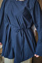 Women's Asymmetrical Cape Detailed Poplin Shirt Navy Blue - 6