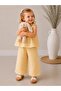 Yellow Plaid Poplin Fabric Straps Girls' Two-Piece Set & Jumpsuit - 4