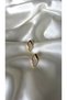 Women's Gold Detailed Pearlescent Design Oval Earrings - 3