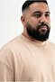Men's Plus Size Basic T-Shirt Beige - 2