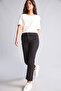 Cotton Straight Fit Cut Hem Gabardine Black Trousers I3562Ax26Au